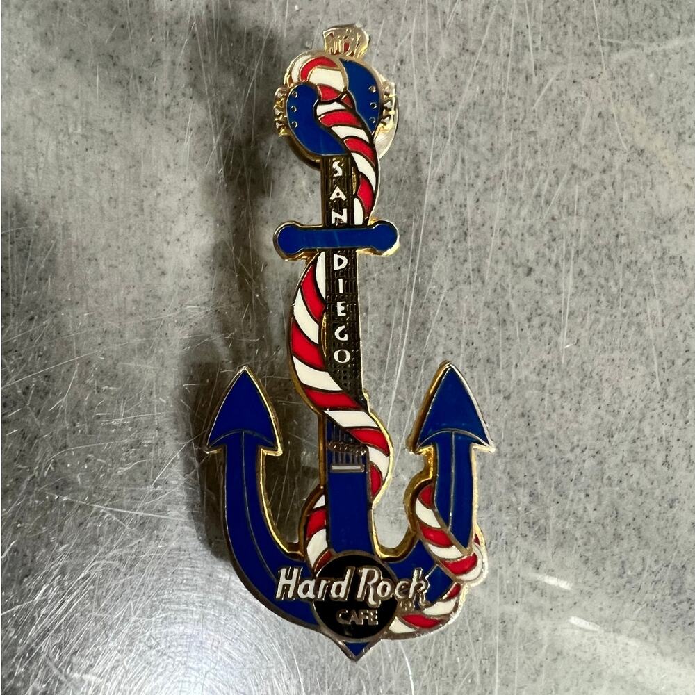 Hard Rock Cafe San Diego Blue Anchor Guitar Pin